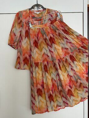 lightweight cotton ba&sh skirt and blouse set in great condition